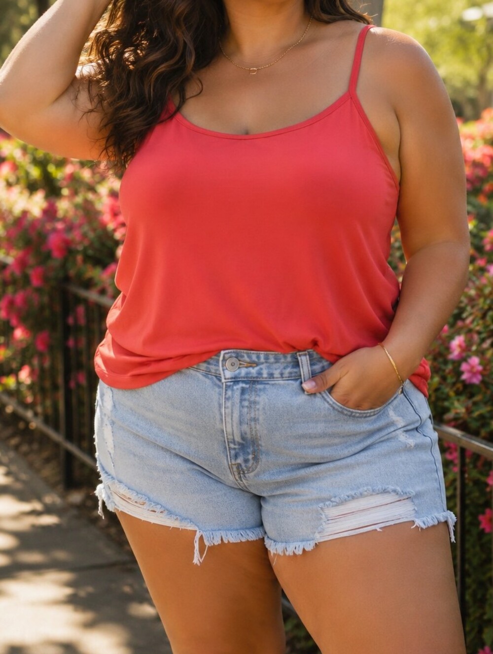 Lane Bryant Coral Spaghetti Strap Cami Tank Top Stretch Layering Plus Size